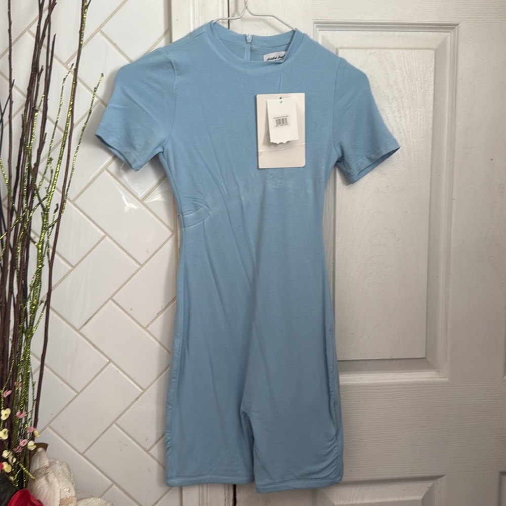 Baby blue naked wardrobe jumpsuit
